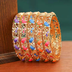 Fashion Exaggerated Vintage Charms Bangles for Girls Luxurious Floral Copper Jewellry for Women Ladies Accessories Bulk Chic