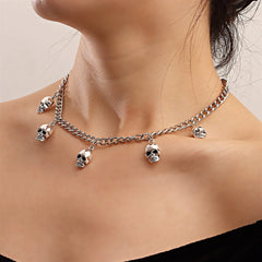 Fashion Skeleton Skull Gothic Punk Style Necklaces for Girls Trendy Halloween Spicy Jewelry for Women Ladies Accessories Chic