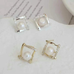 Simple Chic Imitation Pearl Elegant Stud Earrings for Girls Sweet Trendy Jewellry for Women Ladies Accessories Wholesale