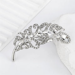 Fashion Rhinestone Glitter Sparking Feather Brooches for Girls Elegant Dainty Sweet Pins Jewelry for Women Ladies Accessories