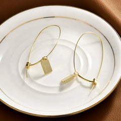 Internet Celebrity Minimalist Hoop Earrings Personalized English Letter Earrings Fashion Commuting Design Earrings Wholesale