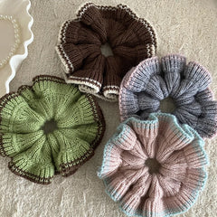 Fashion Elegant Flower French Style Scrunchies for Girls Trendy Graceful Chic Hair Ties for Women Ladies Hair Accessories