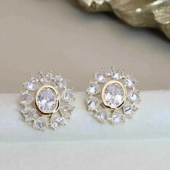 Fashion Luxury Rhinestone Flower Stud Earrings for Girls Sweet Elegant Graceful Jewelry for Women Ladies Accessories Wholesale