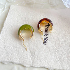 Fashion Resin Simple Hoop Earrings for Girls Sweet Elegant Jewelry for Women Ladies Wholesale China Manufacturer Low MOQ Bulk