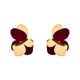 Women's Sweet Cute Butterfly Stud Earrings Irregular Metal Contrast-Color Fashionable Simple Earrings Jewelry Casual Versatile