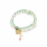 Women Green Pink Pearl Beads Bracelet Factory Price Low MOQ Fresh Charms in Stock Jewelry for Female Causal Daily Travelling