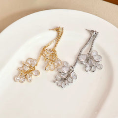 Sweet Fashion Flower Tassel Drop Earrings for Girls Elegant Floral Jewelry for Women Ladies Accessories Chinese Supplier