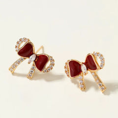 Trendy Butterfly Flower Floral Glitter Stud Earrings for Girls Sweet Glamorous Art Deco Jewelry for Women Ladies Accessories