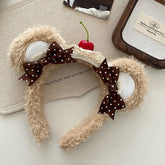 Fashion Animals Bear Sweet Bowknot Head Band for Girls Trendy Fluffy Hair Band for Women Ladies Hair Accessories in Stock