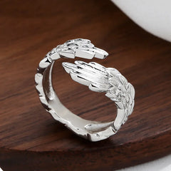 Best Selling Minimalist Fashionable Rings Women's Copper Feather Shape Rings Niche Design Elegant Jewelry Accessories Wholesale