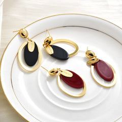 Retro Hoop Earrings Women Leopard Print Geometric Acetate Plate Stud Earrings Light Luxury High-end Fashion Accessories Bulk