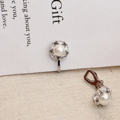 Women Rhinestone Crystal Hot Sale Small Clip-on Earring Fashion Glitter Sparking Charms Wholesale Jewelry Accessories for Daily