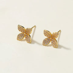 Fashion Sweet Animals Cute Cat Kitty Butterfly Stud Earrings for Girls Apple Fruits Jewelry for Women Ladies Accessories Chic