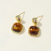 Fashion Leopard Vintage Amber Drop Earrings for Girls Elegant Dainty Luxury Jewelry for Women Ladies Accessories Stylish