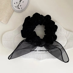 Fashion Trendy Simple Minimalistic Bowknot Scrunchies for Girls Solid Color Elegant Hair Ties for Women Ladies Hair Accessories