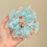 Sweet Cute Lustrous Glitter Scrunchies for Girls Goldfish Elegant Fashion Hair Ties for Women Ladies Hair Accessories Stylish