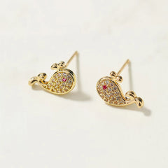 Trendy Classic Bowknot Glitter Charms Stud Earrings for Girls Animals Bear Cute Sweet Horse Jewelry for Women Ladies Accessories