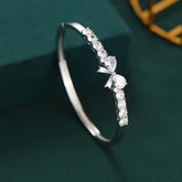 Fashion Simple Minimalistic Heart Bangles for Girls Bowknot Elegant Dainty Jewelry for Women Ladies Dainty Accessories Chic