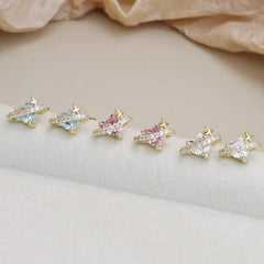 Classic Elegant Heart Shaped Sweet Stud Earrings for Girls Glitter Fine Adorable Jewelry for Women Ladies Accessories Wholesale