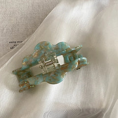 Female New Design 2025 Hot Sale Green Simple Hair Claws Fashion Chic Elegant Customized Bulk Order Hairpin Accessories for Daily