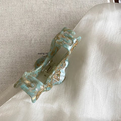 Female New Design 2025 Hot Sale Green Simple Hair Claws Fashion Chic Elegant Customized Bulk Order Hairpin Accessories for Daily