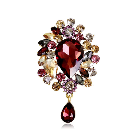 Fashion Glitter Sparkle Luxury Vintage Retro Brooches for Girls Elegant Crystal Trendy Jewelry for Women Ladies Accessories
