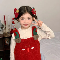 2025 Christmas Bowknot Santa Claws Socks Hairbands for Baby Girls Cute Sweet Glitter Head Bands for Kids Child Hair Accessories