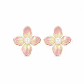 Fashion S925 Silver Freshwater Pearl Flower Stud Earrings for Girls Elegant Copper 18K Gold Plated Jewelry for Women Ladies