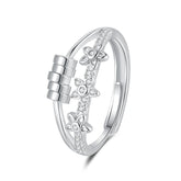 Magic Crown Rotating Bead Rings Stress Relief and Anxiety Fashion Trendy Heart Open Setting Rings Unisex Accessories Wholesale
