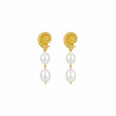 Fashion Freshwater Pearl Copper 18K Gold Played S925 Silver Drop Earrings for Girls Elegant Jewelry for Women Ladies Wholesale