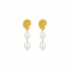 Fashion Freshwater Pearl Copper 18K Gold Played S925 Silver Drop Earrings for Girls Elegant Jewelry for Women Ladies Wholesale