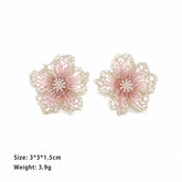 Fashion Luxury Hand-Painted Knit Wire Crochet Stud Earrings for Girls Sweet Flower Jewelry for Women Ladies Wholesale Bulk