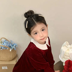 Elegant French Style Imitation Pearl Hair Clips for Baby Girls Fashion Princess Pins Combs for Kids Children Hair Accessories