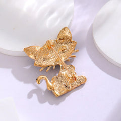 Fashion Trendy Cat Puppy Cartoon Animals Brooches for Girls Sweet Stylish Pins Jewelry for Women Ladies Accessories Wholesale
