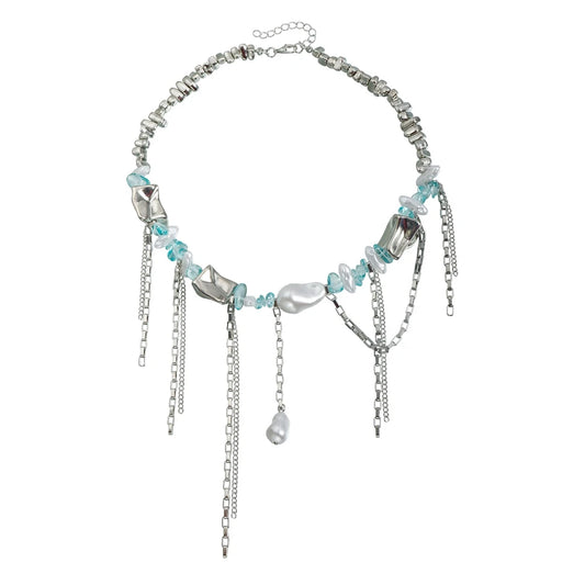 Fashion Tasseln Beads Layered Wearing Necklaces for Girls Sweet Insta Style Y2K Jewelry for Women Ladies Accessories Wholesale