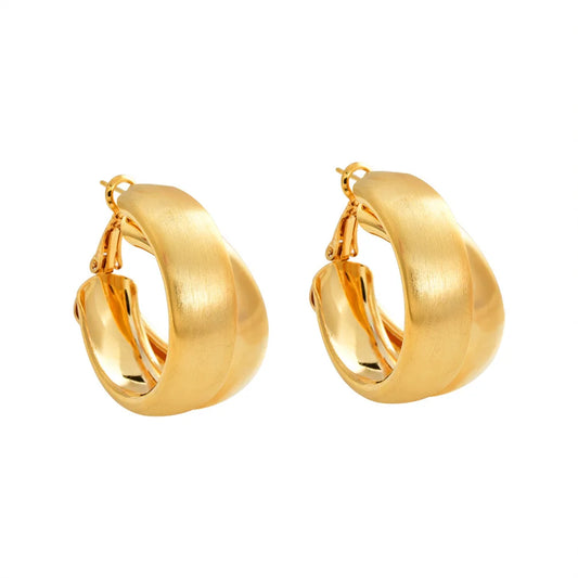 Fashion Women's Hoop Earrings Geometric Circle Retro Style Cross Wide Earrings Elegant Luxury Simple Chic Earrings Wholesale