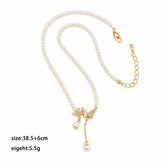 Fashion Elegant Butterfly Pearl Cubic Zirconia 18K Gold Plated Necklaces for Girls Sweet Jewelry for Women Ladies Wholesale