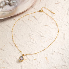 Women Freshwater Pearl 18k Gold-plated Necklace Fashion Elegant Low MOQ Factory Price in Stock Jewelry for Female Causal Daily