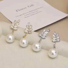 Ladies Hot Sale Imitation Pearl Rhinestone Decorative Drop Earring Fashion Elegant Dainty Charms Bulk Causal Jewelry Accessories