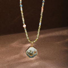 Fashion Freshwater Pearl Lapis Lazuli African Turquoise Pendent Necklace for Girls Jewelry for Women Ladies Wholesale Bulk