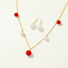 Luxury Refined Charms Elegant Sweet Necklaces for Girls Cute Glamorous Stud Earrings Jewelry Sets for Women Ladies Accessories