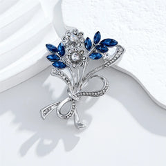 Fashion Glitter Flowers Sparking Rhinestone Brooches for Girls Sweet Dainty Pins Jewelry for Women Ladies Accessories New Design