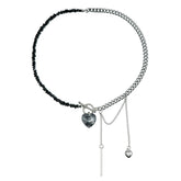Fashion Luxury Heart Shaped Glitter Necklaces for Girls Trendy Stylish Link Jewellry for Women Ladies Accessories Wholesale