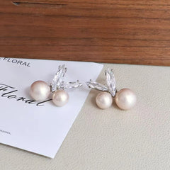 Fashion Sweet Fruit Cherry Elegant Stud Earrings for Girls Chic Trendy Stylish Glitter Jewelry for Women Ladies Accessories