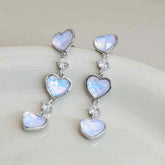 Female Heart Shape Long Drop Earring Fashion Chic Sweet Charms Luxurious Bulk Order Jewelry Accessories for Women Daily Causal