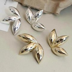Fashion Art Deco Latest Glamorous Maple Leaf Drop Earrings for Girls Glitter Large Jewelry for Women Ladies Accessoris Wholesale