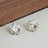 Simple Classic Rhinestone Charms Glitter Stud Earrings for Girls Elegant Sweet Jewellry for Women Ladies Bijuterias Wholesale