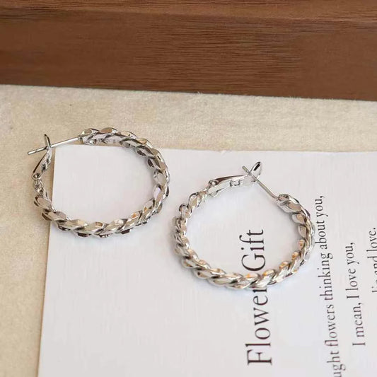 Ladies High Quality Circle Shape Large Hoop Earring Fashion Sparking Glitter Luxurious Dainty Bulk Jewelry Accessories for Daily
