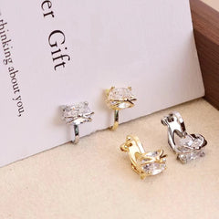 Ladies Cat Shape Imitation Pearl Small Clip-on Earring Sparking Glitter Fashion Cute Wholesale High Quality Jewelry Accessories
