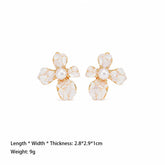 Fashion Flower Pearl Abalone Shell Dainty Stud Earrings for Girls Elegant Jewelry for Women Ladies Wholesale Bulk China Factory